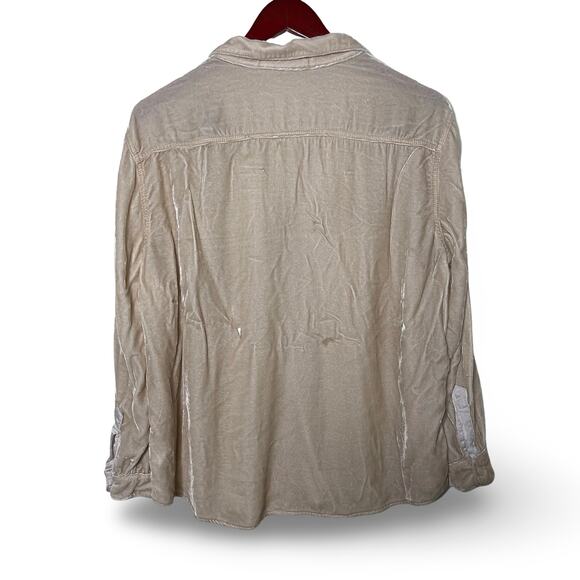 CP Shades x Gorsuch The Alana Chmpagne Washed Velvet Button Up Shirt size XL - Picture 5 of 7